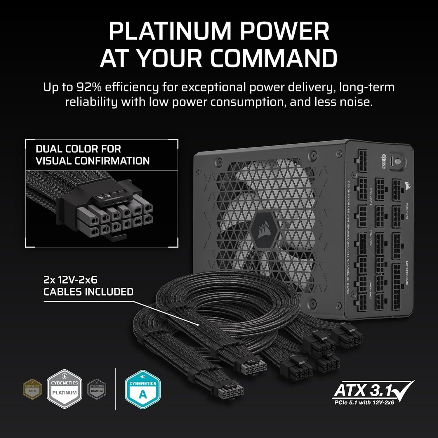 ספק Corasir HX1200i ATX3.1 Full modular 80Plus Platinum Black