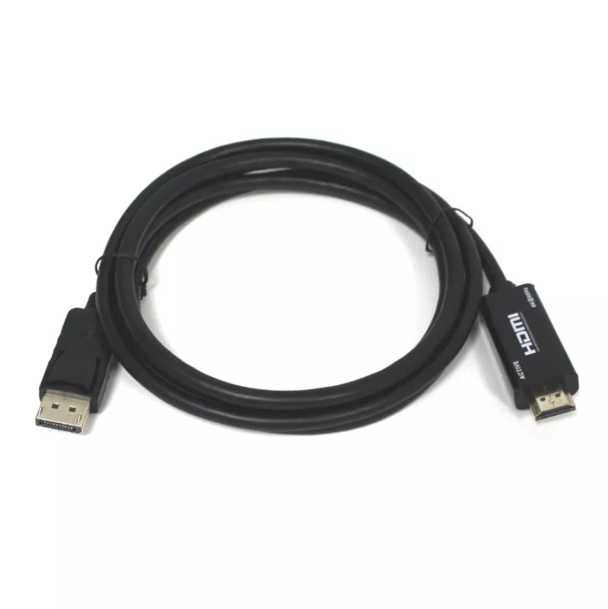 כבל אקטיבי DP ל-HDMI תומך עד 4K 60hz אורך 1.8 מטר חד כיווני