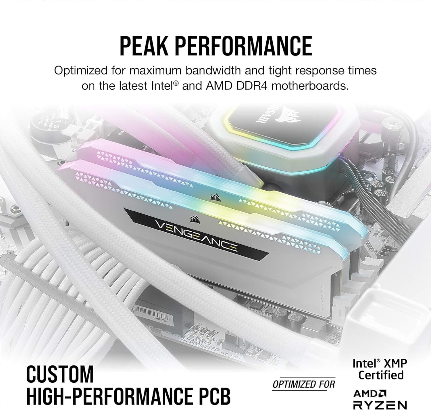 ז. לנייח Corsair Vengeance PRO SL 16GB 2X8GB DDR4 3200MHZ C16 Whi