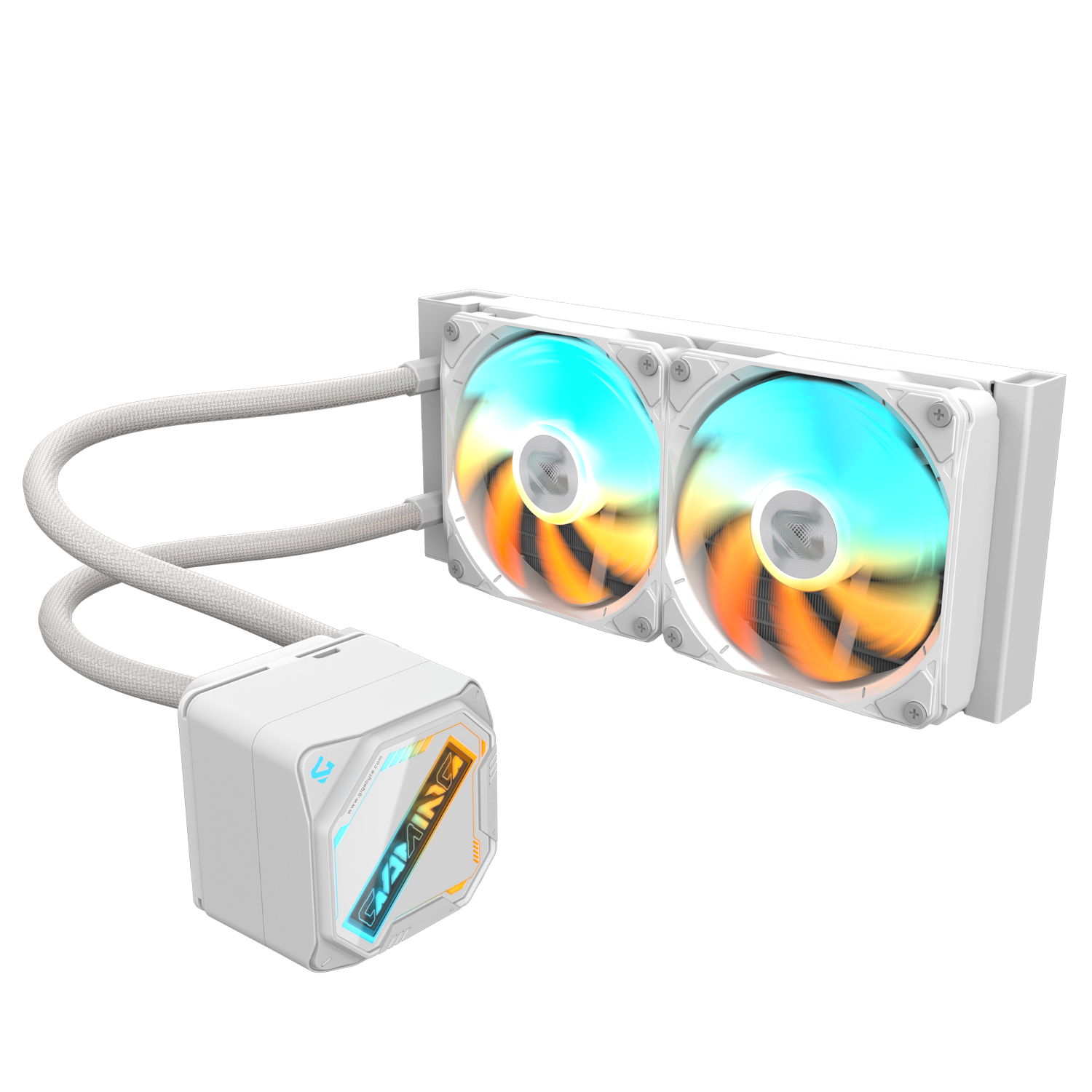 קירור נוזלי כפול Gigabyte Gaming 240 ICE 2XARGB 120MM Fan White