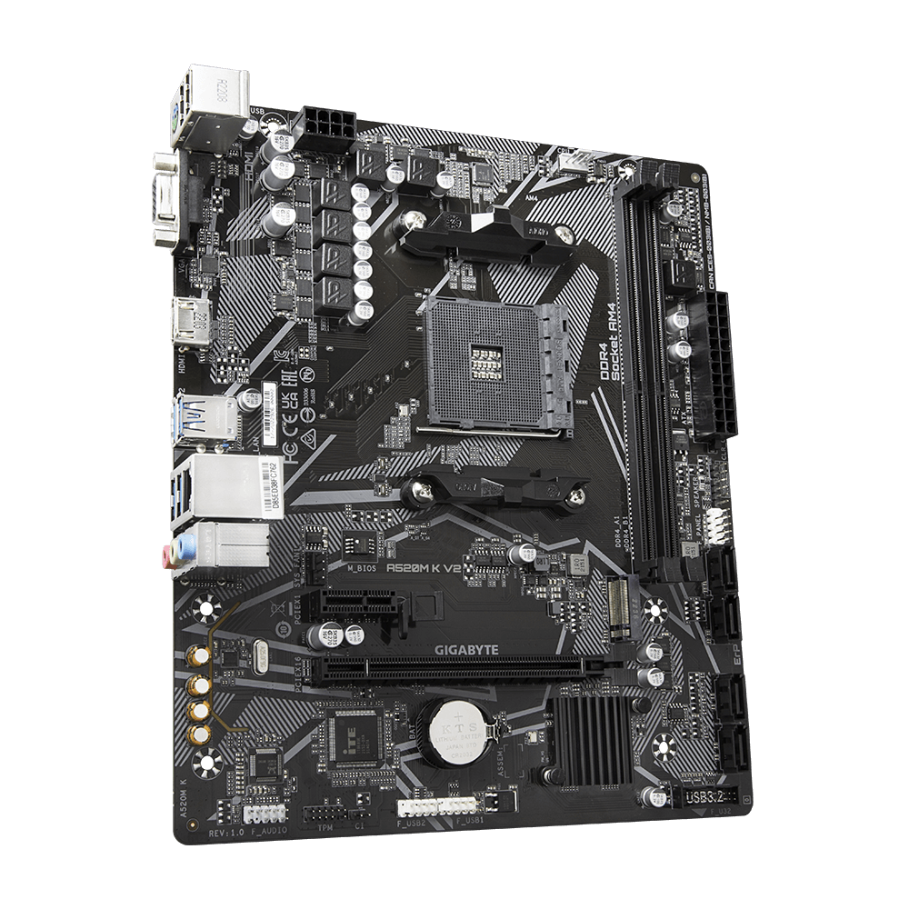 לוח אם Gigabyte AMD A520M K V2 rev 1.1 DDR4 For AM4