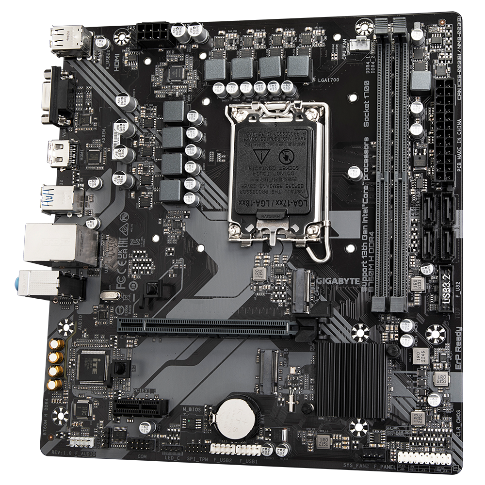 לוח למעבדי אינטל Gigabyte B760M H DDR4 Micro Atx LGA1700