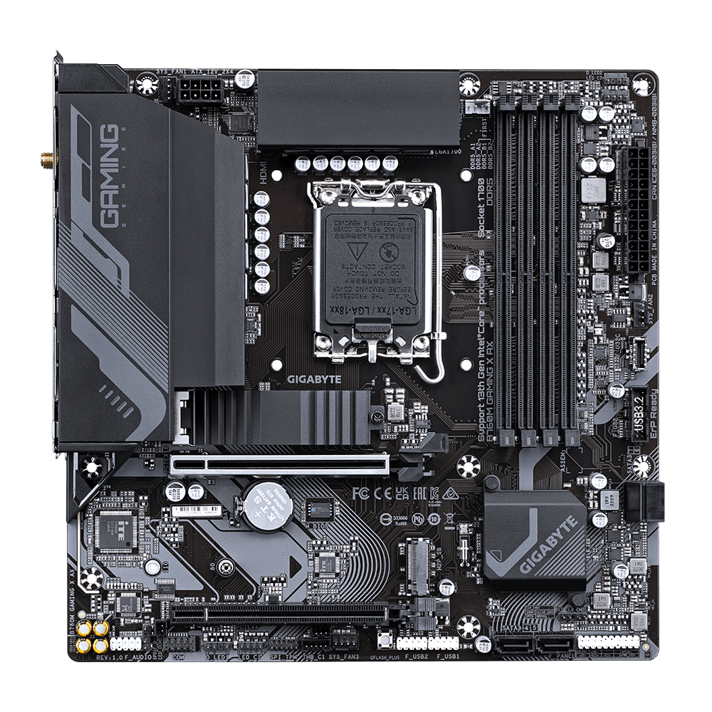 לוח אינטל דורות 12-14 Gigabyte B760M GAMING X AX 1.2 DDR5 Wifi BT