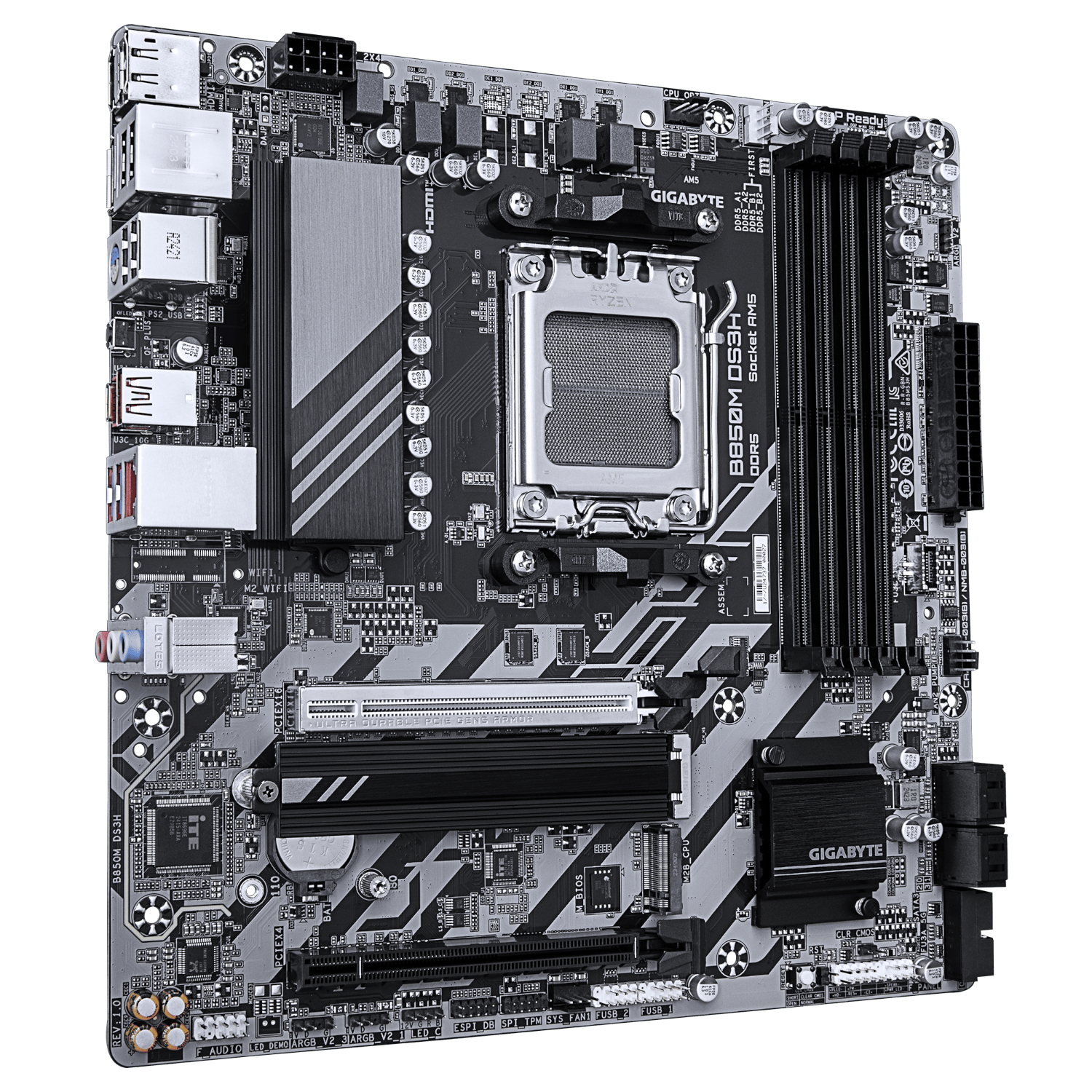 לוח אם GIGABYTE B850M DS3H DDR5 MICRO-ATX AM5 2.5GBE LAN