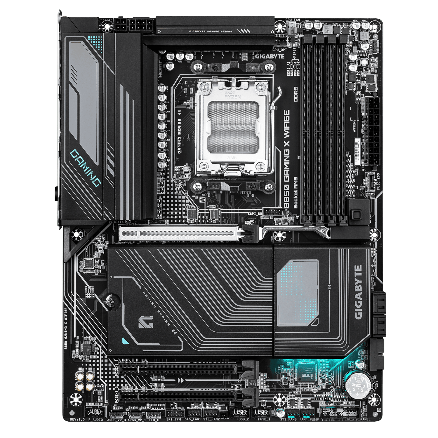 לוח אם GIGABYTE B850 GAMING X WIFI6E ATX DDR5 AM5 BT 2.5 GBE LAN