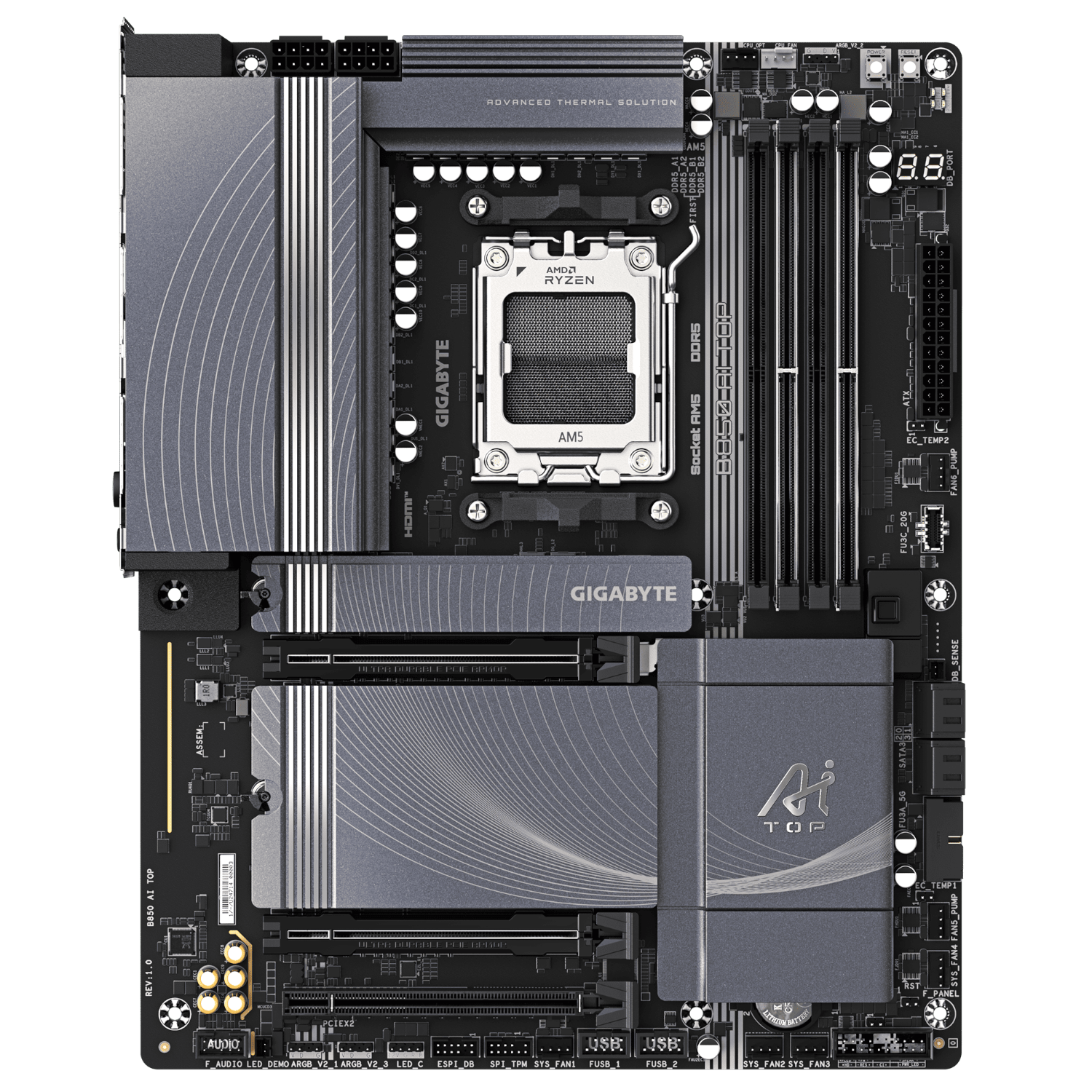לוח אם GIGABYTE B850 AI TOP WIFI7 ATX DDR5 AM5 2x10GBE LAN