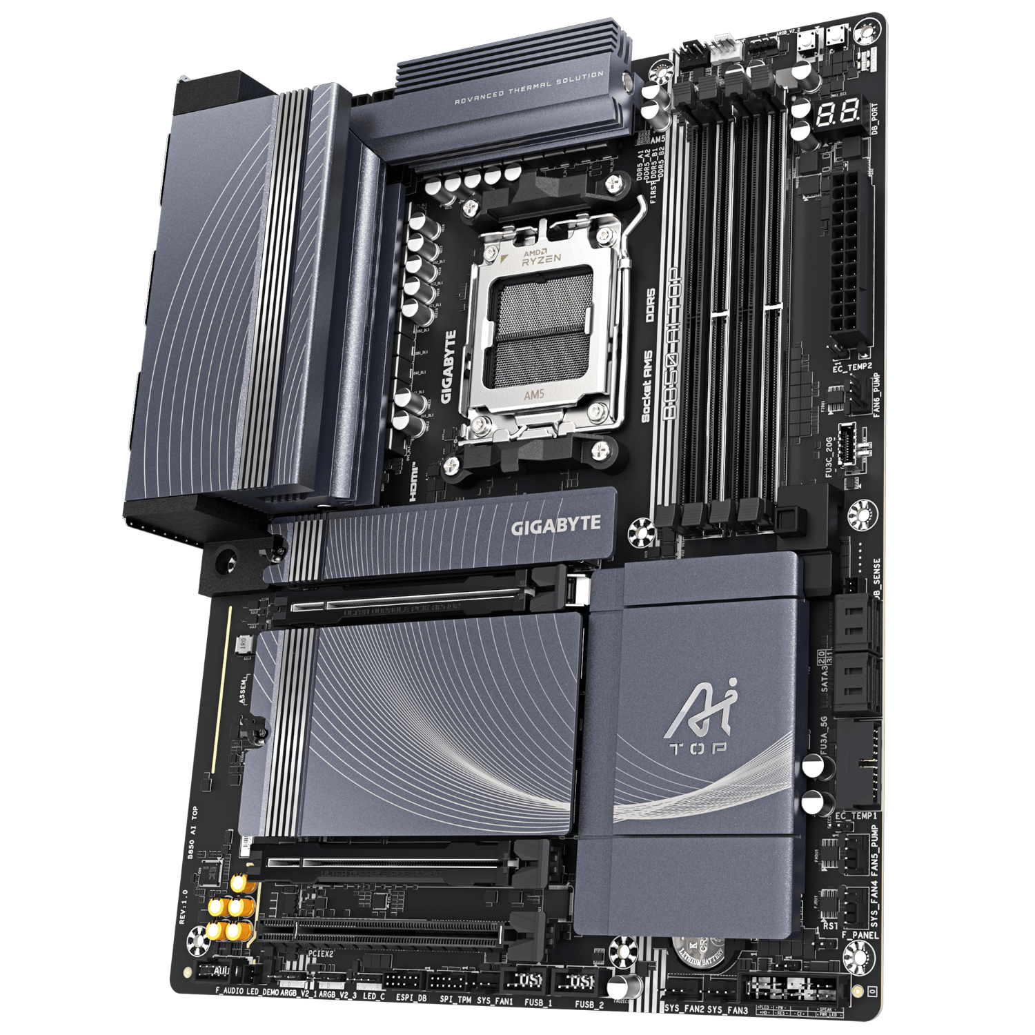 לוח אם GIGABYTE B850 AI TOP WIFI7 ATX DDR5 AM5 2x10GBE LAN