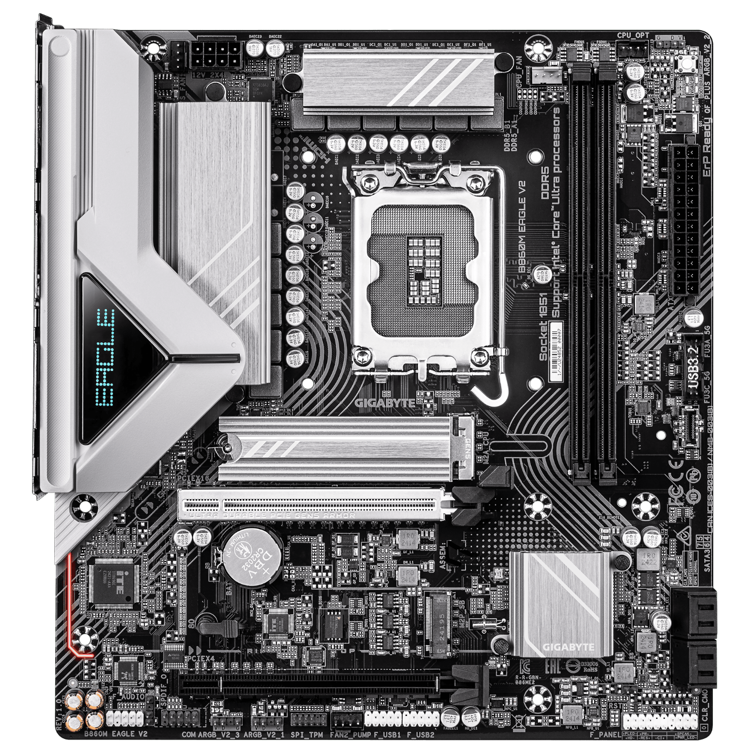 לוח למעבד דור 15 Gigabyte B860M EAGLE V2 M-ATX 2.5GB LAN