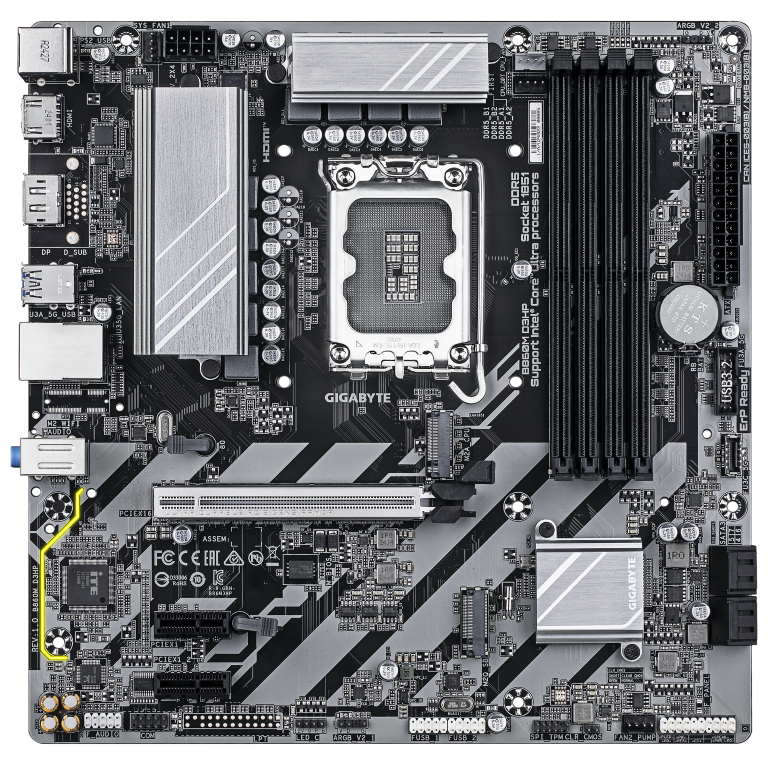 לוח לאינטל דור 15 Gigabyte B860M D3HP Micro-ATX DDR5
