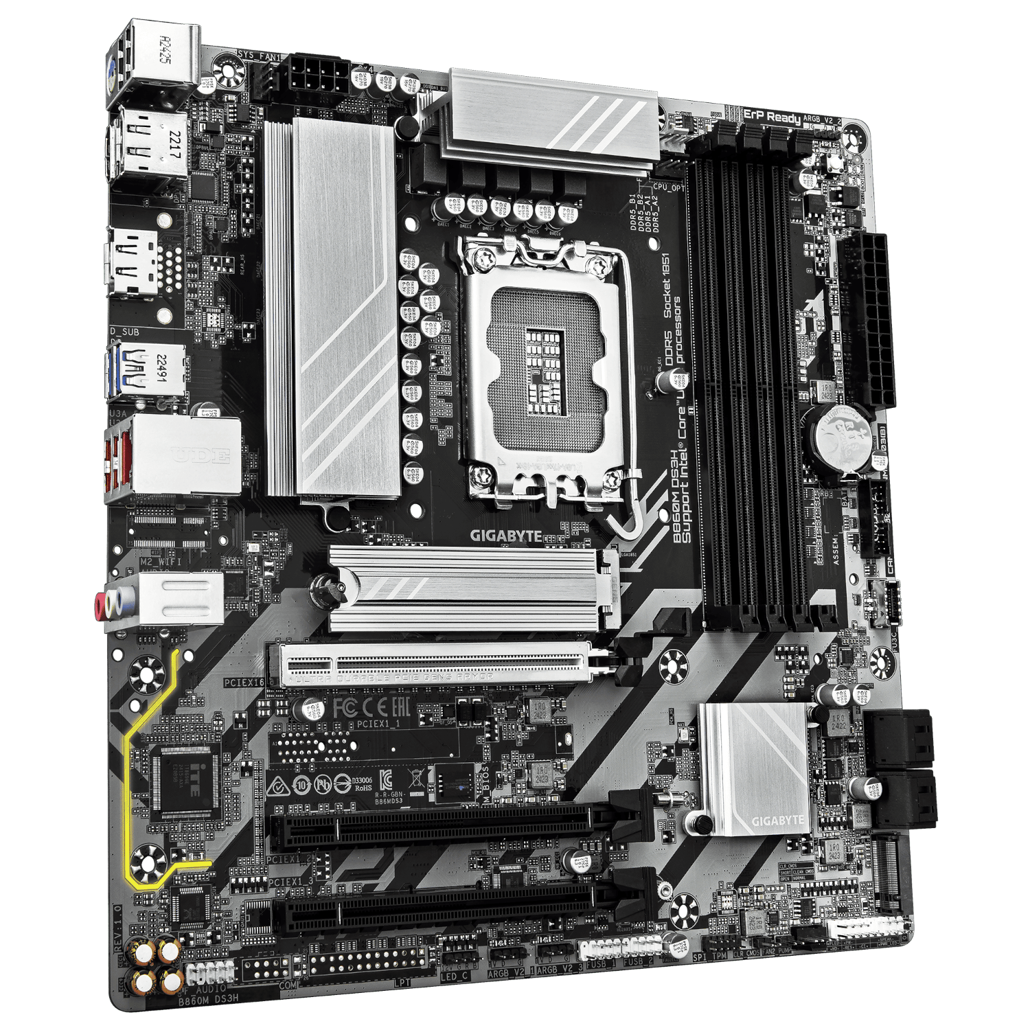 לוח אם GIGABYTE B860M DS3H 1.0 Micro-ATX DDR5 LGA1851 2.5GbE Lan