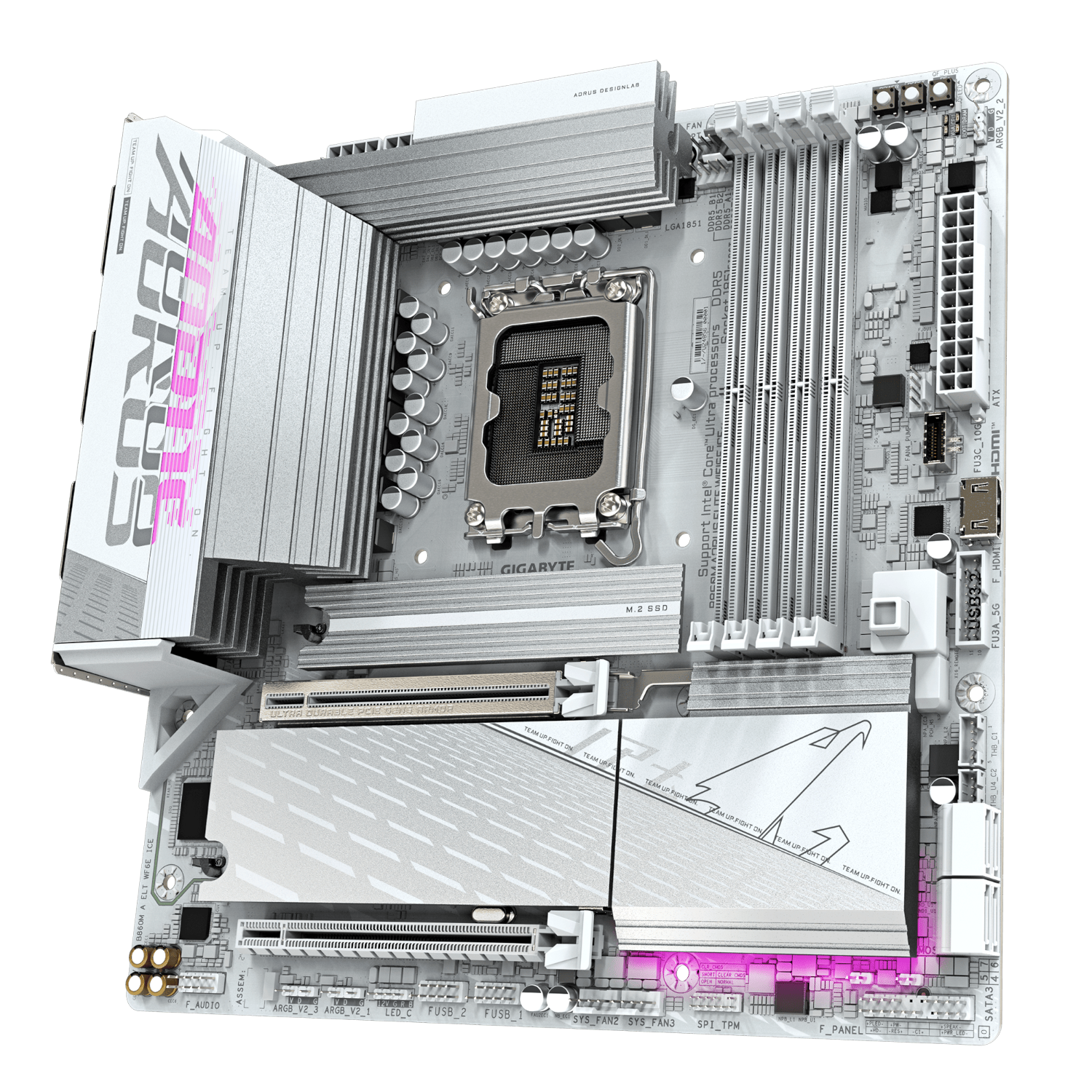לוח למעבד דור 15 Gigabyte B860M AORUS ELITE WIFI6E ICE ATX 2.5GB
