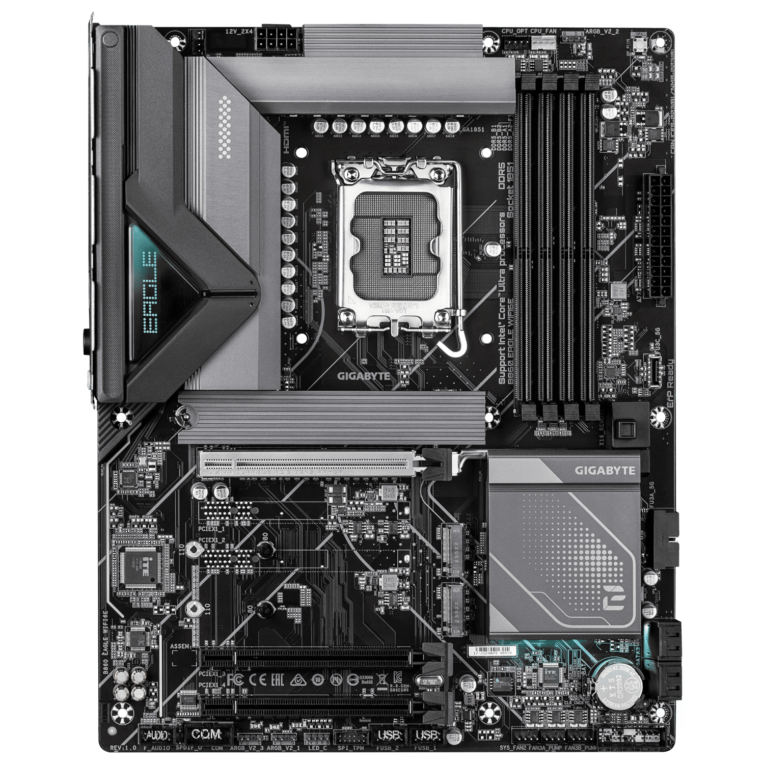 לוח למעבד דור 15 Gigabyte B860 EAGLE WIFI6E ATX 2.5GB LAN