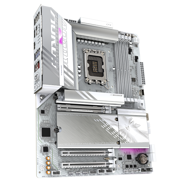 לוח למעבד דור 15 Gigabyte B860 A ELITE WIFI7 ICE ATX 2.5GB LAN