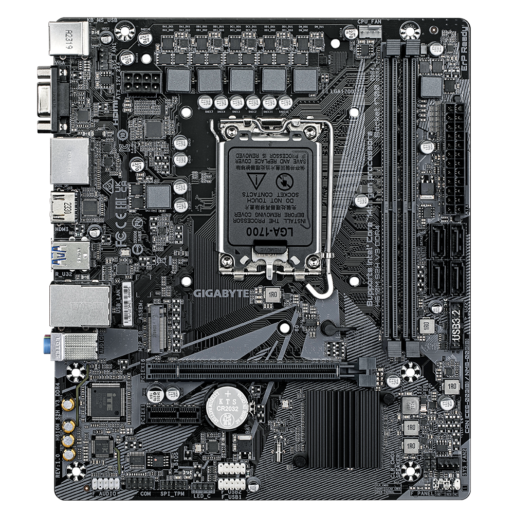 לוח למעבדי אינטל Gigabyte H610M S2H V3 Micro-ATX VGA DP HDMI