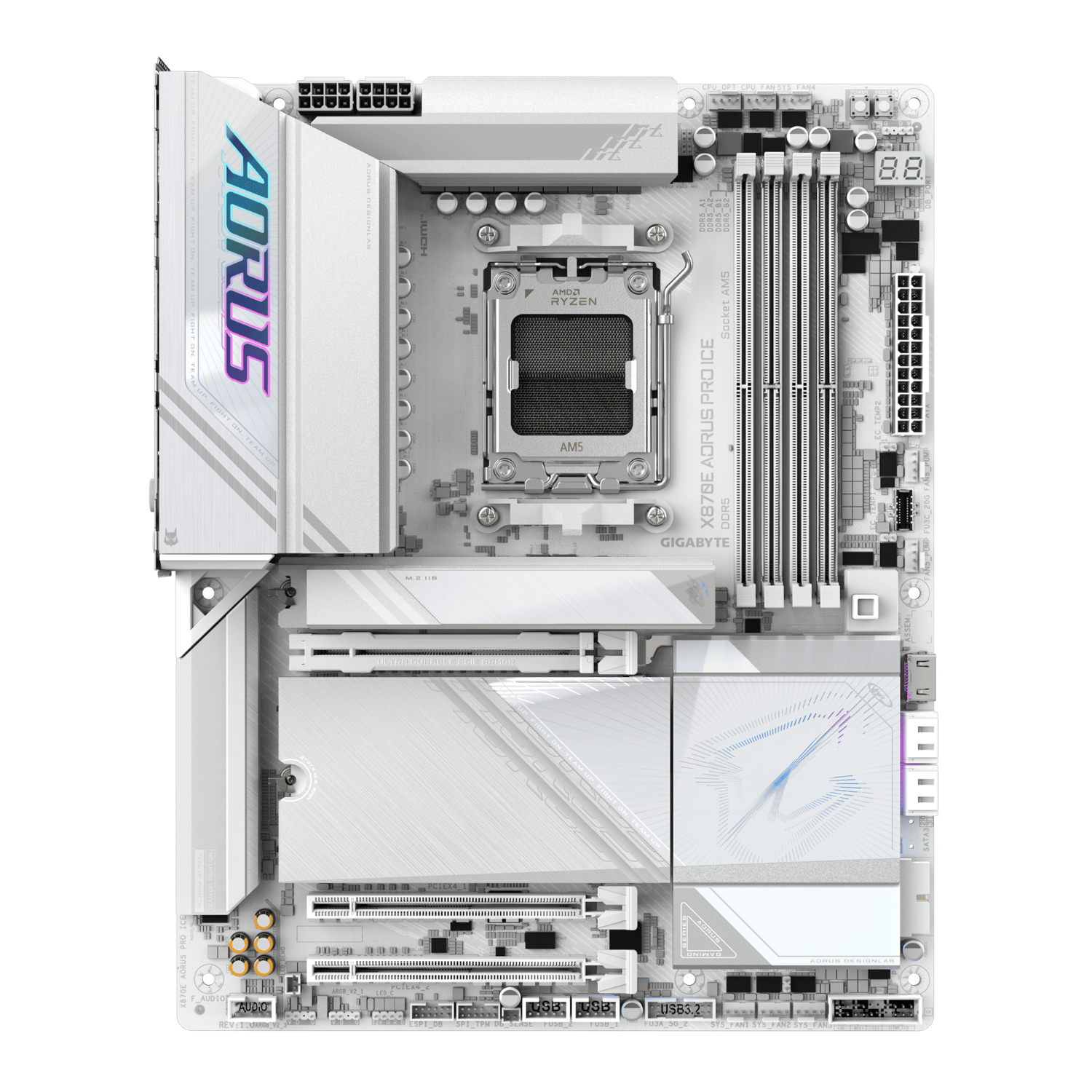 לוח אם GIGABYTE X870E AORUS PRO ICE ATX DDR5 WIFI7 AM5 2.5GBE LAN
