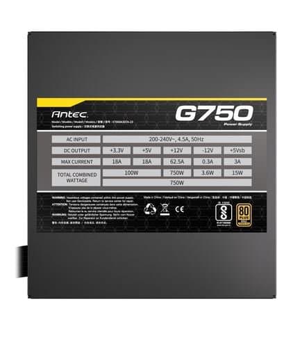 ספק כוח ANTEC ATOM G750 120MM Silent Fan Semi-Modular 80Plus Gold