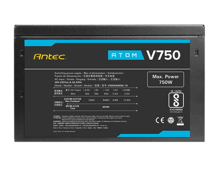 ספק כוח ANTEC ATOM V750 Active PFC 120MM silent fan non-modular