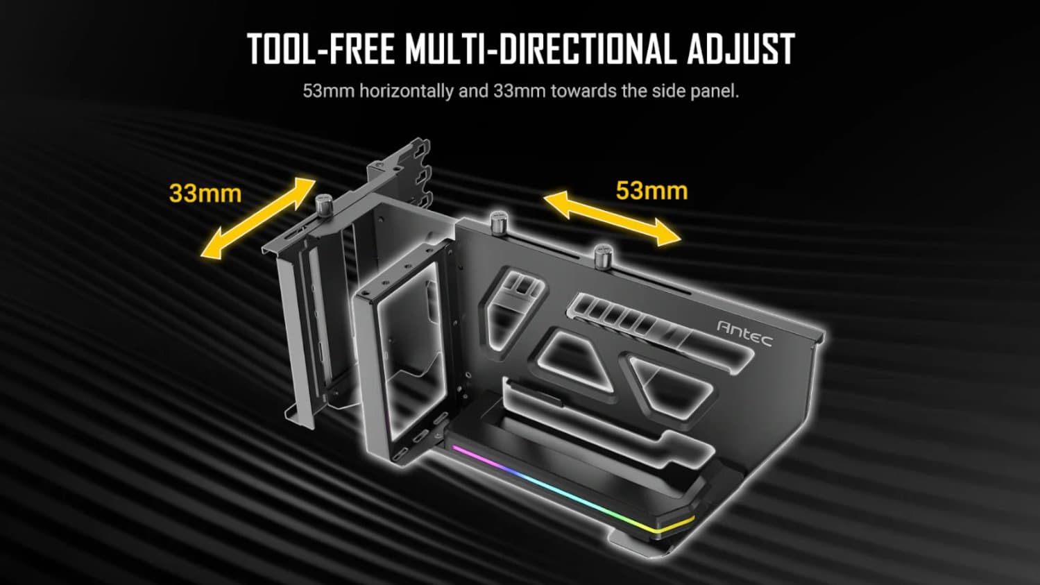 כבל ותושבת לכ. מסך Antec SHIFT ARGB - Vertical GPU Bracket Black