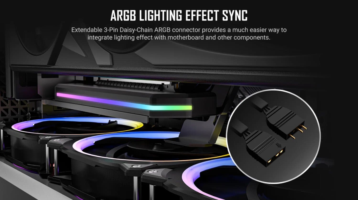 כבל ותושבת לכ. מסך Antec SHIFT ARGB - Vertical GPU Bracket Black