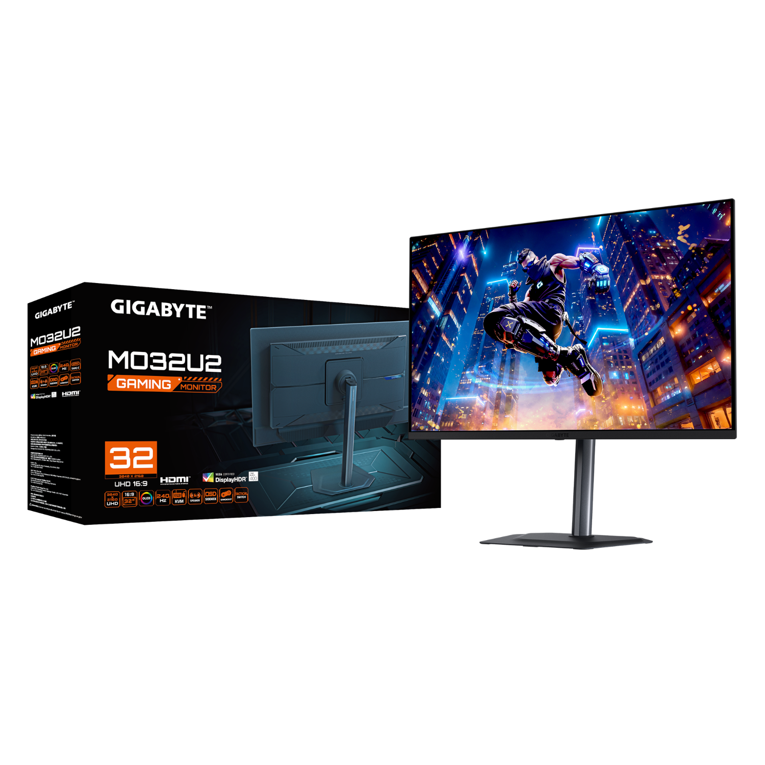 מסך Gigabyte MO32U2 EK 4K QD-OLED 0.03Ms 240Hz Adaptive Sync