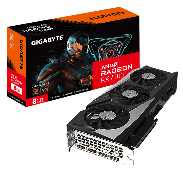 כרטיס מסך Gigabyte RADEON RX 7600 Gaming OC 8GB rev 1.1