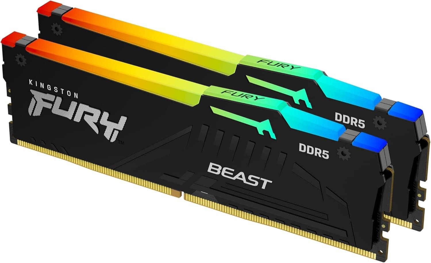ז.לנייח KINGSTON FURY BEAST RGB 128GB 2X64GB 5600MHZ CL36 EXPO/XM