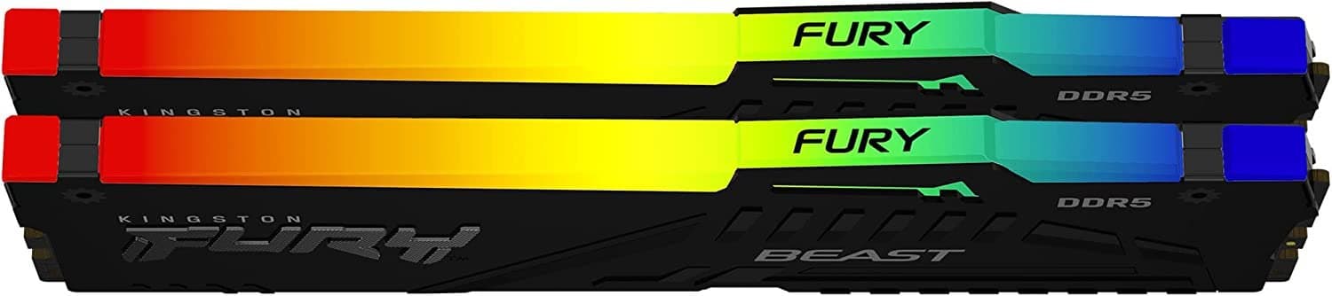 זכרון לנייח Kingston FURY BEAST RGB 64GB 2x32GB DDR5 6000MMHZ C36