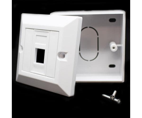 קופסא עם יציאה אחת ללא שקע RJ-45 Deep plastic box Cat6