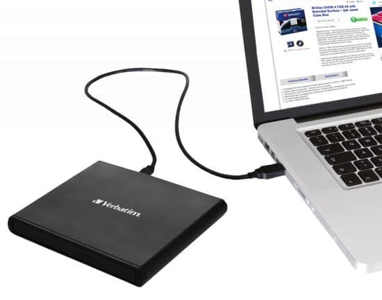 צורב DVD נייד חיצוני שחור Verbatim External Slimline