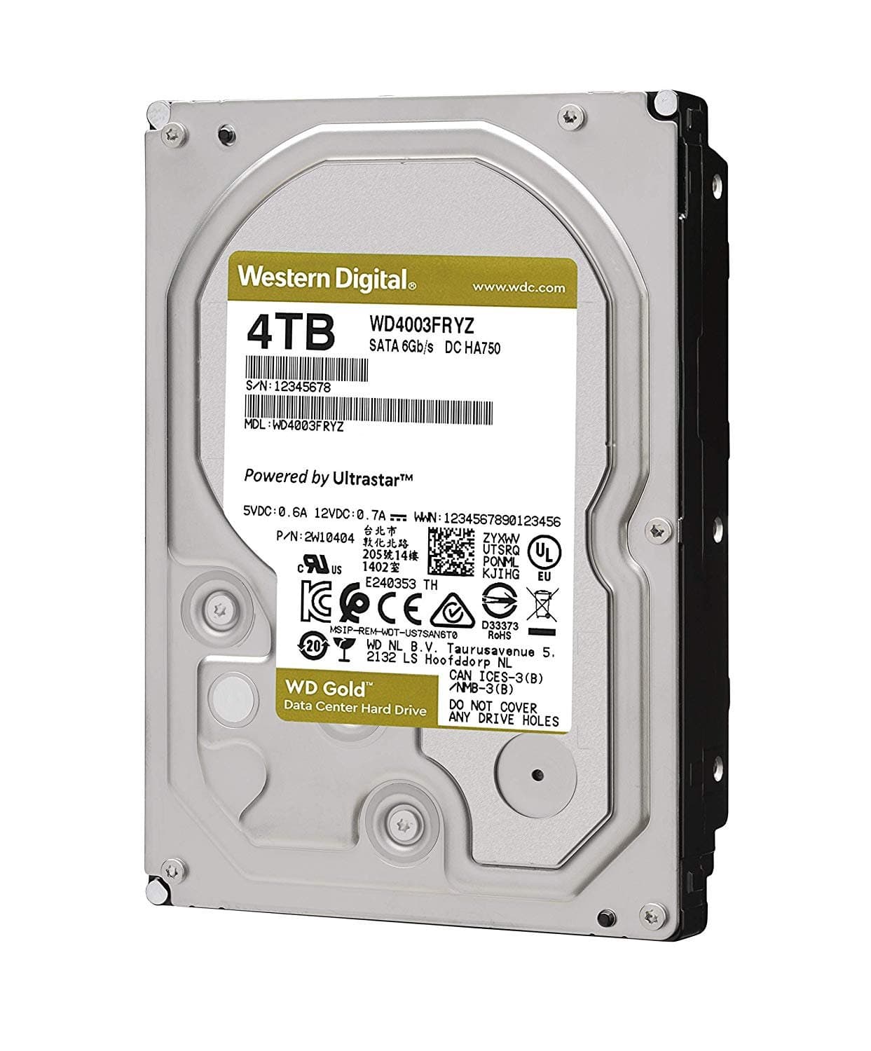 דיסק קשיח פנימי לנייח WD 4TB Gold Enterprise 256MB Cache 7200RPM