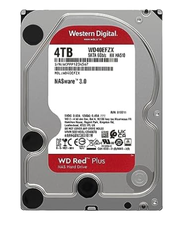 דיסק קשיח Western Digital 4TB Red Plus 128MB Cache 5400RPM SATA3