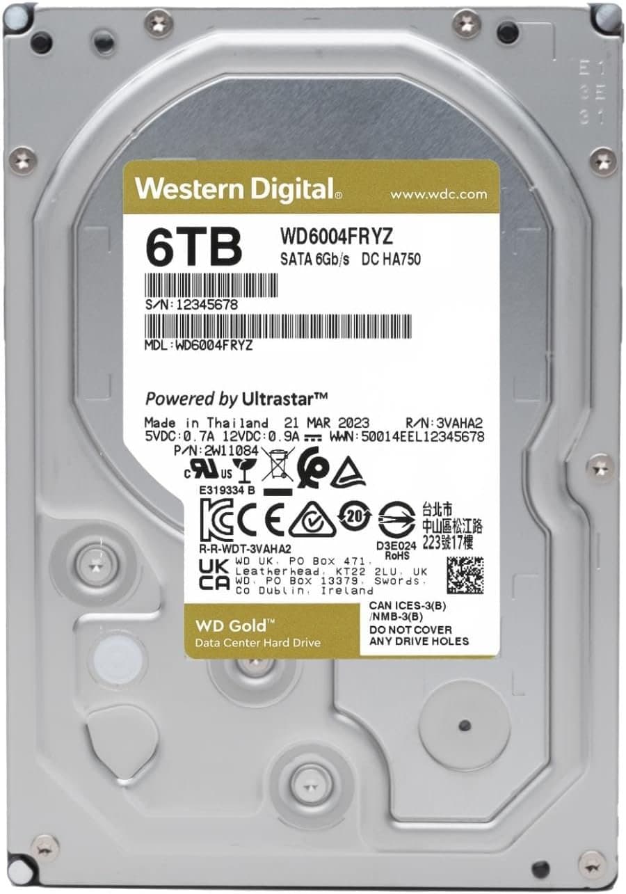דיסק פנימי WD 6TB Gold Enterprise 7200RPM 256MB Cache Sata III